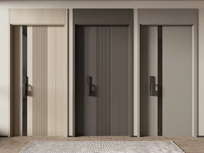 Three Modern Interior Doors With Unique Textures And Color Palettes 3d model
