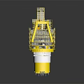 Offshore Oil Drilling Platform Structure With Multi level Decks Ladders And Railing