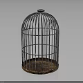 Rustic Metal Birdcage for Pet Bird Featuring Vintage Design and Hanging Top Ring