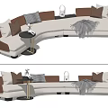 Modern Multiplayer Sofa Minotti Multiplayer Sofa Corner Sofa Curved Sofa Shaped Sofa 3d model