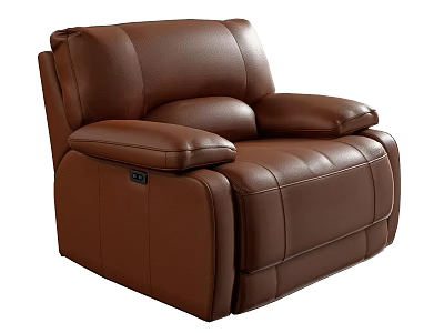 Modern Brown Leather Massage Chair with Comfortable Ergonomic Reclining Design 3d model