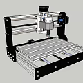 Desktop CNC Router Machine With Black Frame And White Worktable For Carving 3d model