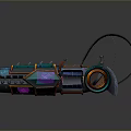 Futuristic Sci Fi Energy Weapon Design With Blue Orange Accents Barrel Grip And Glowing Core