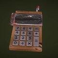 Vintage Industrial Equipment Calculator With Cracked Screen And Numeric Keypad