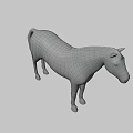 Detailed Brown Horse Standing Against Light Blue Background In 3D Rendering