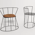 Modern Leisure Chairs With Metal Frame Sleek Lines And Brown Black Seat Cushions