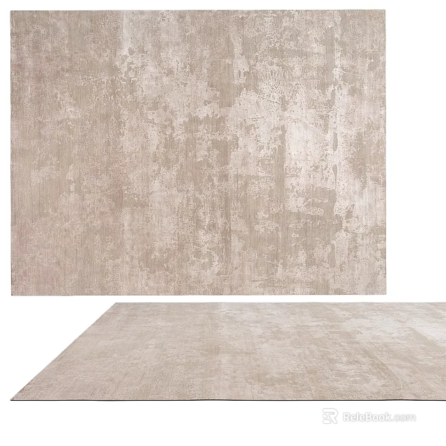 Modern Square Rug in Beige with Textured Surface for Living Room Decor 3d model 