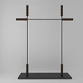 Modern Metal Clothes Hanger With Black Frame Brown Bead Decoration And Minimalist Design