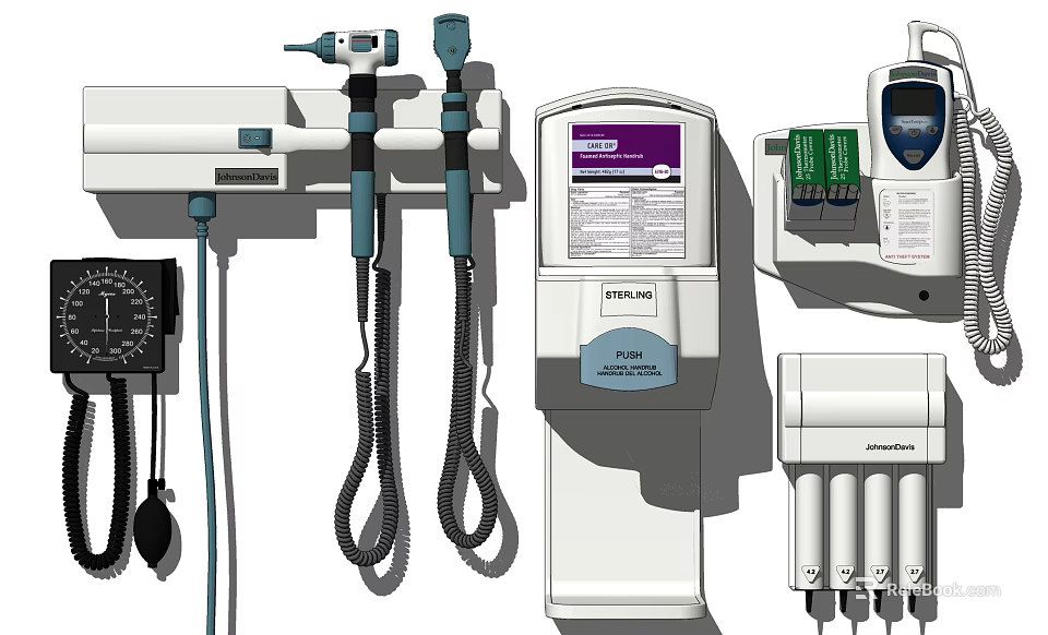 Essential Medical Devices Including Blood Pressure Monitors Stethoscopes And Infusion Pumps 3d model 