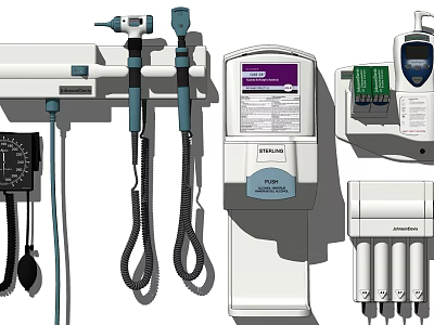 Essential Medical Devices Including Blood Pressure Monitors Stethoscopes And Infusion Pumps 3d model