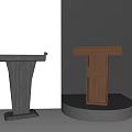 Rostrum Microphone Presentation Platform 3d model