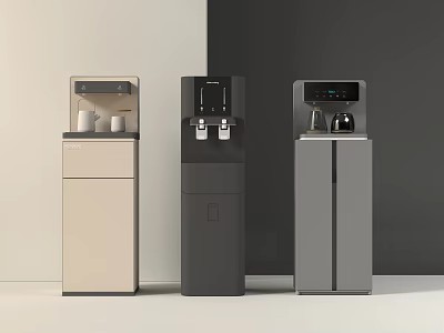 Modern Home Water Dispensers in Beige Black and Gray with Daily Use Design 3d model