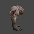 Terrifying Muscular Monster Character With Red Eyes And Rough Skin For Game Or Movie