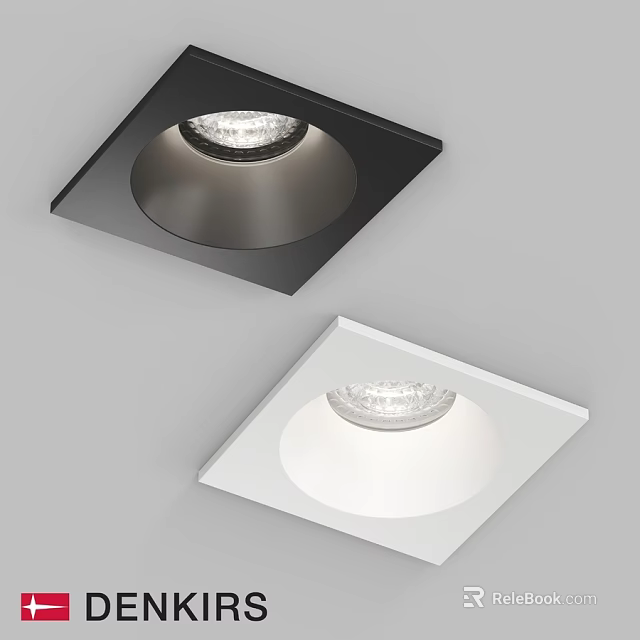 Black and White Square Recessed Downlights Modern Ceiling Lighting for Home Interior 3d model 