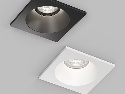 Black and White Square Recessed Downlights Modern Ceiling Lighting for Home Interior 3d model