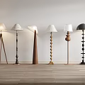 Middle Ancient Style Floor Lamp Wooden Floor Lamp 3d model
