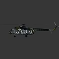 Highly Detailed Helicopter 3D Model With Rotor Blades Fuselage And Landing Gear