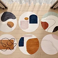 Modern Round Carpet Round Abstract Fabric Carpet 3d model