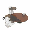 Modern Desk Design With Marble Base And Glass Top Surface 3d model