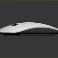 White Apple Mouse With Black Logo On Gray Background And Reflection 3d model