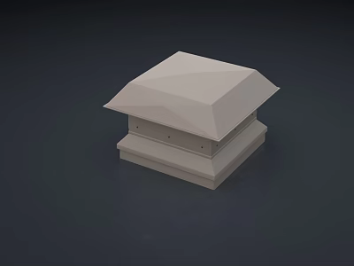 Light Colored Geometric Architectural Component With Flat Top And Base Structure 3d model