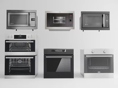 Modern Kitchen Appliances Featuring Microwaves Ovens And Sleek Cooking Equipment 3d model