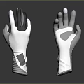 White and Gray Gloves Featuring Grip Palm Design and Breathable Panels for Sports Use