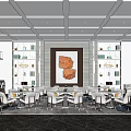 New Chinese-style Reception Area Sales Office Negotiation Area Negotiation Table and Chair Sofa Sand Table Chandelier Hall Lobby 3d model