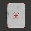 White Industrial Equipment Storage Case With Red Edges And X Symbol Metal Latches