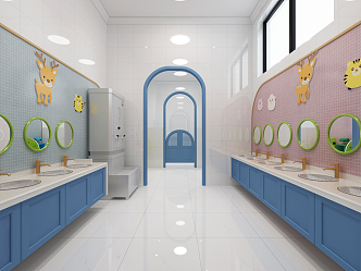 Modern Toilet Kindergarten Toilet 3d model