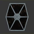 Detailed TIE Fighter Model With Hexagonal Wings And Metallic Cockpit Design