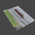 Maroon Rio Grande Train 6927 With Yellow Stripes On Railway Tracks