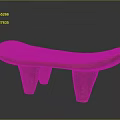 Rustic Wooden Stool with Curved Seat Three Legs and Brown Handcrafted Design
