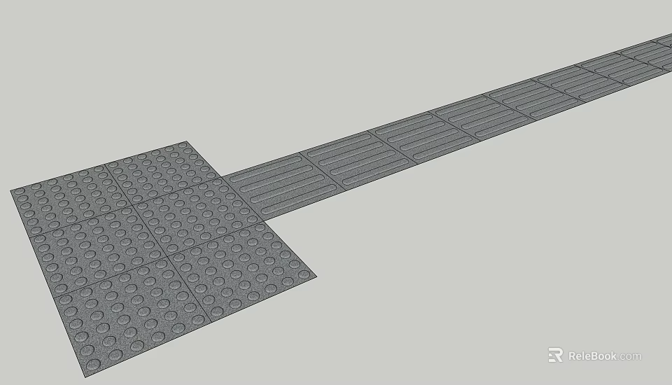 Road Infrastructure Pavement Design With Grid And Striped Paving Modules 3d model