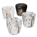 Elegant Crystal Table Lamps With Transparent Bodies And Geometric Design Styles 3d model