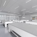 Modern Clean Laboratory Interior With Workbenches And Windows 3d model