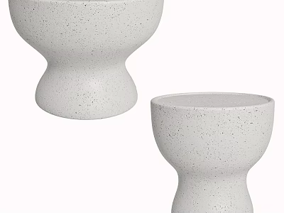 White Speckled Surface Decorative Ornament Set With Two Different Sizes For Home Decor 3d model
