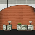 Front desk, reception desk, end view desk 3d model