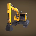 Excavator Hook Machine Excavator Cartoon Excavator Heavy Machinery Engineering Truck Scraper Low Face Number Low Mold Simple Mold Game Video Level Super Realistic 3d model