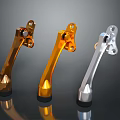 Shiny Metal Mechanical Levers With Black Bases In Gold Orange And Silver Colors