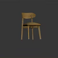 Natural Wooden Chair With Smooth Backrest Comfortable Seat And Sturdy Legs
