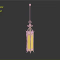 Classic Golden Chandelier With Decorative Hanging Structure And Ornate Design Details