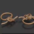 Light Brown Hemp Rope Knotted Decorative Rings For Home Living Accessories