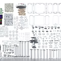Intricate Carvings With Decorative Patterns Frames Columns And Design Elements
