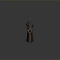 Vintage Revolver Firearm With Wooden Grip Metal Body And Classic Design