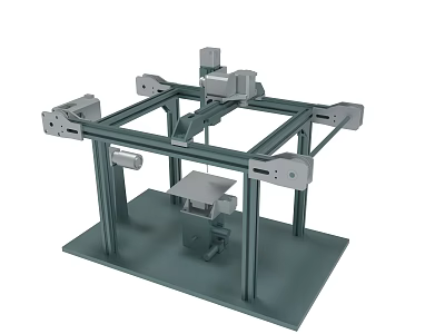 Industrial Metal Frame Structure With Multiple Brackets Worktable Support Components And Base 3d model