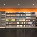Supermarket Grocery Interior With Shelves Full Of Various Products And Refrigerated Cabinets