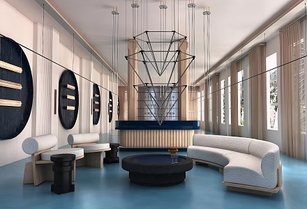 Modern reception hall 3d model