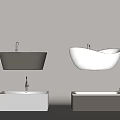 Modern Bathtub Collection Featuring White Grey Oval And Rectangular Freestanding Designs 3d model