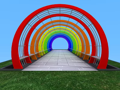 Modern promenade grape trellis 3d model